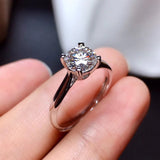 Moissanite ring 1 carat round real gift 925 sterling silver with certificate.