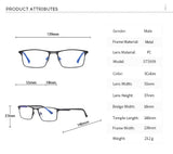 Men Anti Blue Light Blocking Glasses Lens Eyewear SPH
